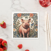 Süßes Schwein William Morris Inspiriert Serviette (Beispiel)