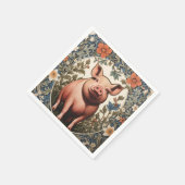 Süßes Schwein William Morris Inspiriert Serviette (Ecke)