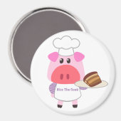 Süßes Schweinekoch Magnet (Vorderseite/Rückseite)