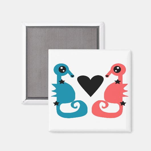 Süßes Seepferd Liebe Magnet (Vorderseite/Rückseite)