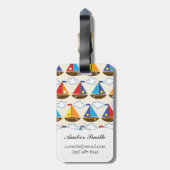 Süßes Segelboot-Muster 2 Gepäckanhänger (Rückseite vertikal)
