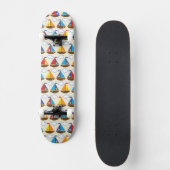 Süßes Segelboot-Muster 2 Skateboard (Vorderseite)