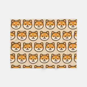 Süßes Shiba-Inu-Hundegesicht Fleecedecke
