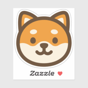 Süßes Shiba-Inu-Hundgesicht Aufkleber