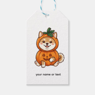 Süßes Shiba Inu Kürbiskostüm Halloween-Hunde-Illus Geschenkanhänger