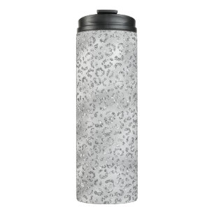 Süßes Silber Gepard Leopard-Hautdruck-Muster Thermosbecher