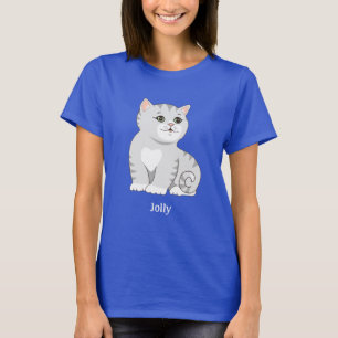 Süßes silbergraues Tabby-Kitty-Katze T-Shirt