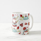 Süßes skandinavisches Gnom-Blumenmuster Kaffeetasse (VorderseiteRechts)