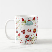 Süßes skandinavisches Gnom-Blumenmuster Kaffeetasse (Links)