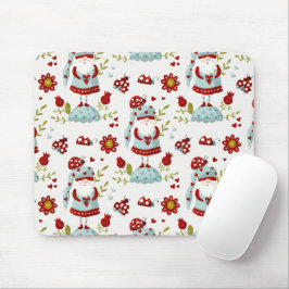 Süßes skandinavisches Gnom-Blumenmuster Mousepad