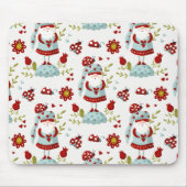 Süßes skandinavisches Gnom-Blumenmuster Mousepad (Vorne)