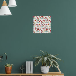 Süßes skandinavisches Gnom-Blumenmuster Poster