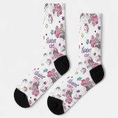Süßes Skater Mädchen Einhorn Rollschuh Muster Socken (Linkes Detail)