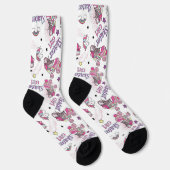 Süßes Skater Mädchen Einhorn Rollschuh Muster Socken (Rechts)