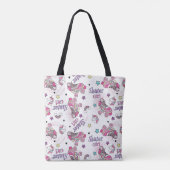 Süßes Skater Mädchen Einhorn Rollschuh Muster Tasche (Rückseite)