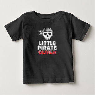 Süßes Skelett Kleiner Pirat Personalisiert Baby T-shirt