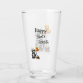 Süßes Skelett-Mädchen mit Kürbisballons Glas (Rückseite)