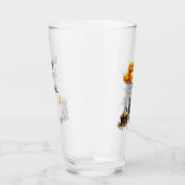 Süßes Skelett-Mädchen mit Kürbisballons Glas (Rechts)