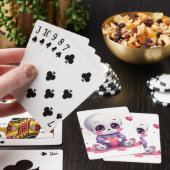 Süßes Skelett mit Herz Spielkarten (In Situ)