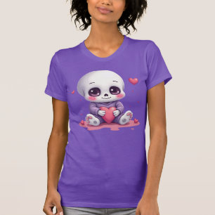 Süßes Skelett mit Herz T-Shirt