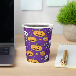 Süßes Skelett-Spaß für Halloween Pappbecher