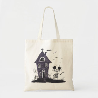 Süßes Skelett Spukhaus Halloween Tragetasche