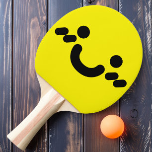 Süßes Smiley-Gesicht Gelbes Ping-Pong-Schläger Tischtennis Schläger