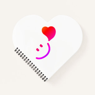 Süßes Smiley-Gesicht mit Herz – Minimalistische Gl Notizblock