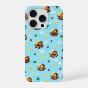 Süßes Sommer-Katz-Handygehäuse Tropisches Kitz-Des iPhone 15 Pro Hülle