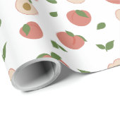 Süßes Sommer-Pfirsich-Muster Geschenkpapier (Rolleneckpunkt)