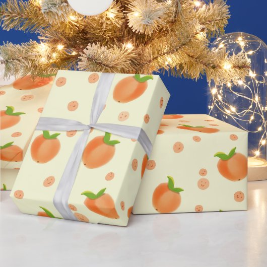 Süßes Sommer-Pfirsich-Muster Geschenkpapier (Feiertage)