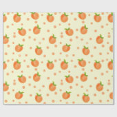 Süßes Sommer-Pfirsich-Muster Geschenkpapier (Flach)
