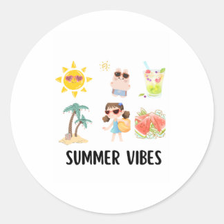 Süßes Sommer-Shirt für Kinder. Runder Aufkleber