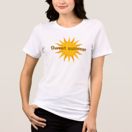 Süßes Sommer-Sonne Grafik Weiß T-Shirt Tri-Blend Shirt