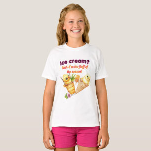 Süßes Sommer-T-Shirt für Mädchen – „Eiscreme? Nö, T-Shirt