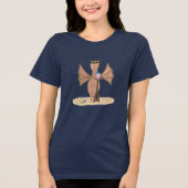 Süßes Sommerdesign-Drache am Strand Tri-Blend Shirt (Vorderseite)