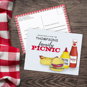 Süßes Sommerpicknick Trendiges Grillen Whimsical Postkarte