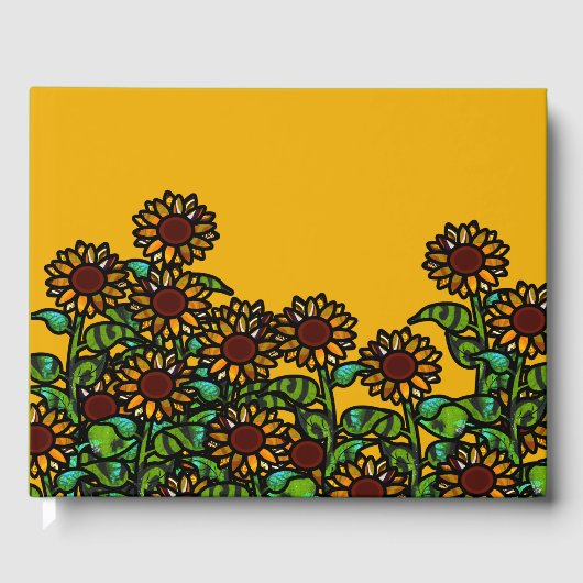 Süßes Sonnenblumenfeld Gästebuch (Vorderseite)