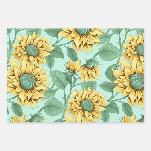 Süßes Sonnenblumenpapier Geschenkpapier Set (Vorderseite 2)