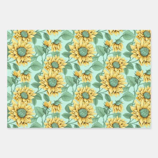 Süßes Sonnenblumenpapier Geschenkpapier Set (Vorderseite)