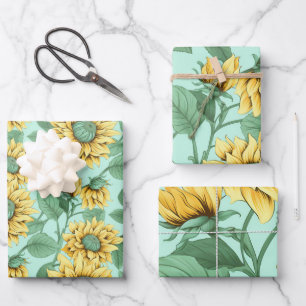 Süßes Sonnenblumenpapier Geschenkpapier Set