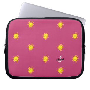 Süßes Sonnenschein-Glückliches-Gesicht-Sonne-Muste Laptopschutzhülle