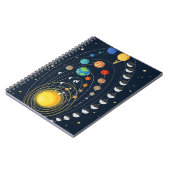 Süßes Sonnensystem-Weltraum-Design – Bildung Notizblock (Linke Seite)