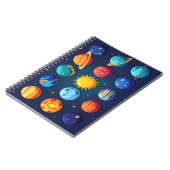 Süßes Sonnensystem-Weltraum-Design – Bildung Notizblock (Linke Seite)