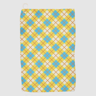 Süßes sonniges Gelb und blaues Argyle-Muster Golfhandtuch