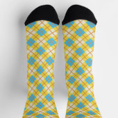 Süßes sonniges Gelb und blaues Argyle-Muster Socken (Oben)