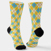 Süßes sonniges Gelb und blaues Argyle-Muster Socken (Gewinkelt)