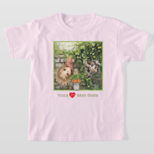 Süßes spähendes Mädchen und süßes spähendes Ziegen T-Shirt