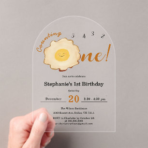 Süßes Spiegelei zum 1. Geburtstag Acryleinladungen