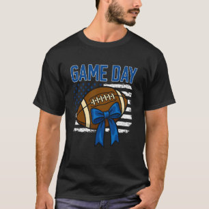 Süßes Spieltags-Football-Schleife Blau für Mutti M T-Shirt
